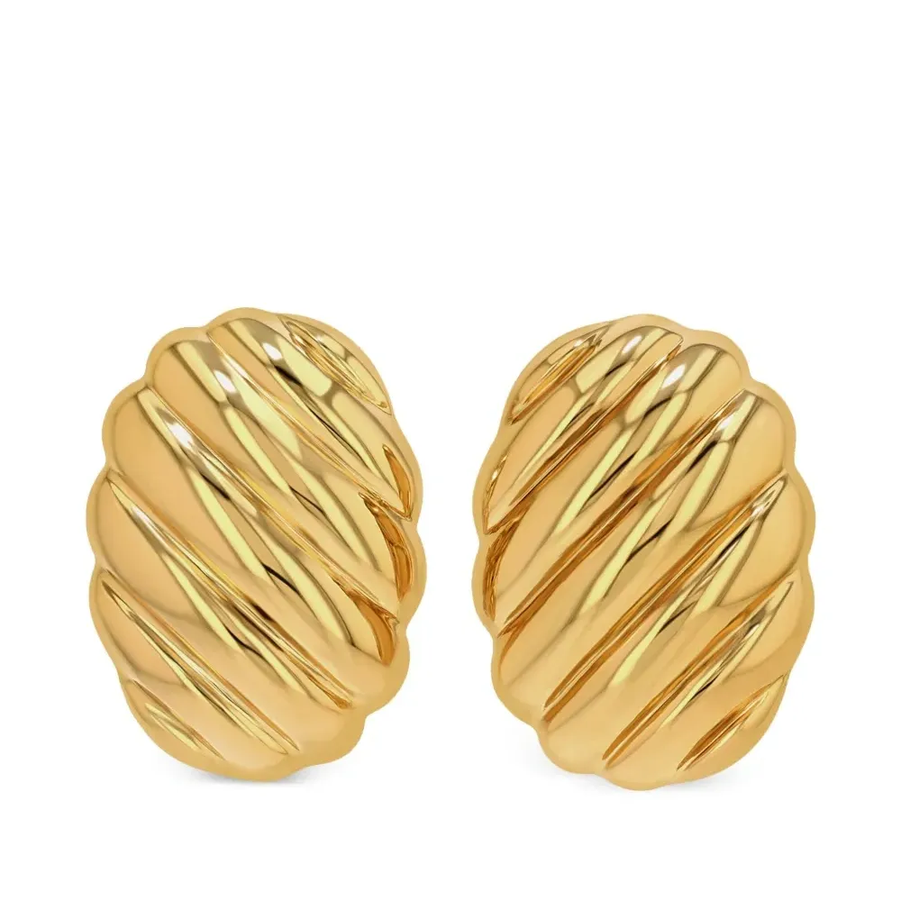 серьги Ribbed Oval