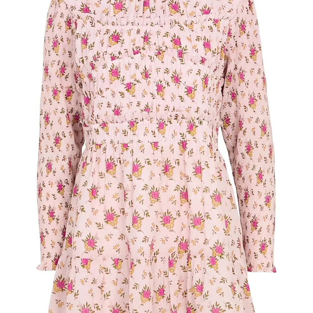 Платье с цветочным принтом и присборкой