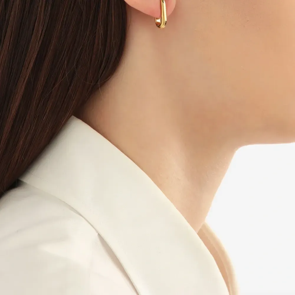 Серебряные серьги-кольца Ovate