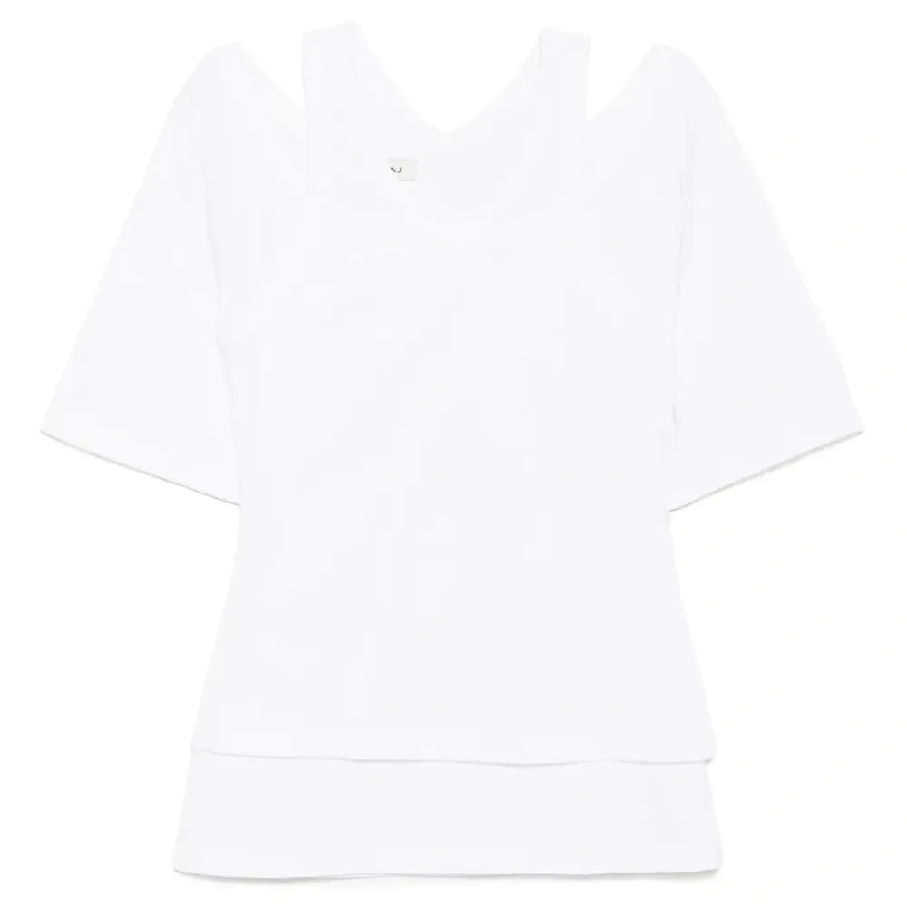 Двухслойный топ с короткими рукавами