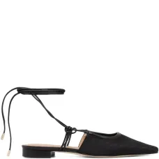 Балетки с заостренным носком и ремешком на пятке