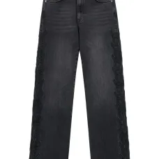 прямые джинсы с завышенной талией