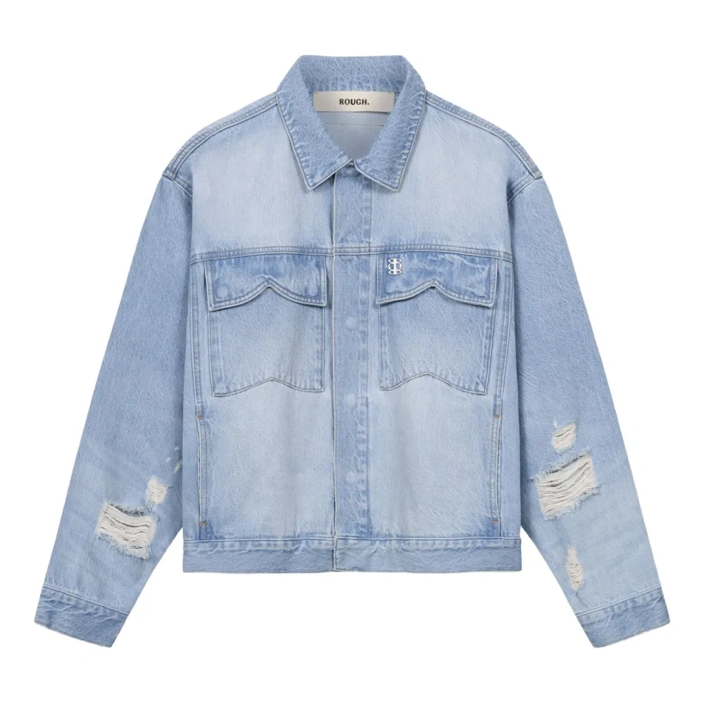 Джинсовая куртка с эффектом потертости