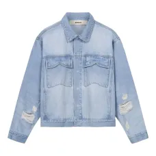 Джинсовая куртка с эффектом потертости