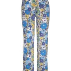 Расклешенные джинсы с цветочным принтом