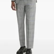 Клетчатые брюки строгого кроя