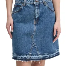 Джинсовая юбка мини с бахромой