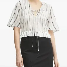 Топ в полоску с завязками Топ в полоску с завязками