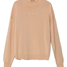 Свитер с вышитым логотипом и круглым вырезом