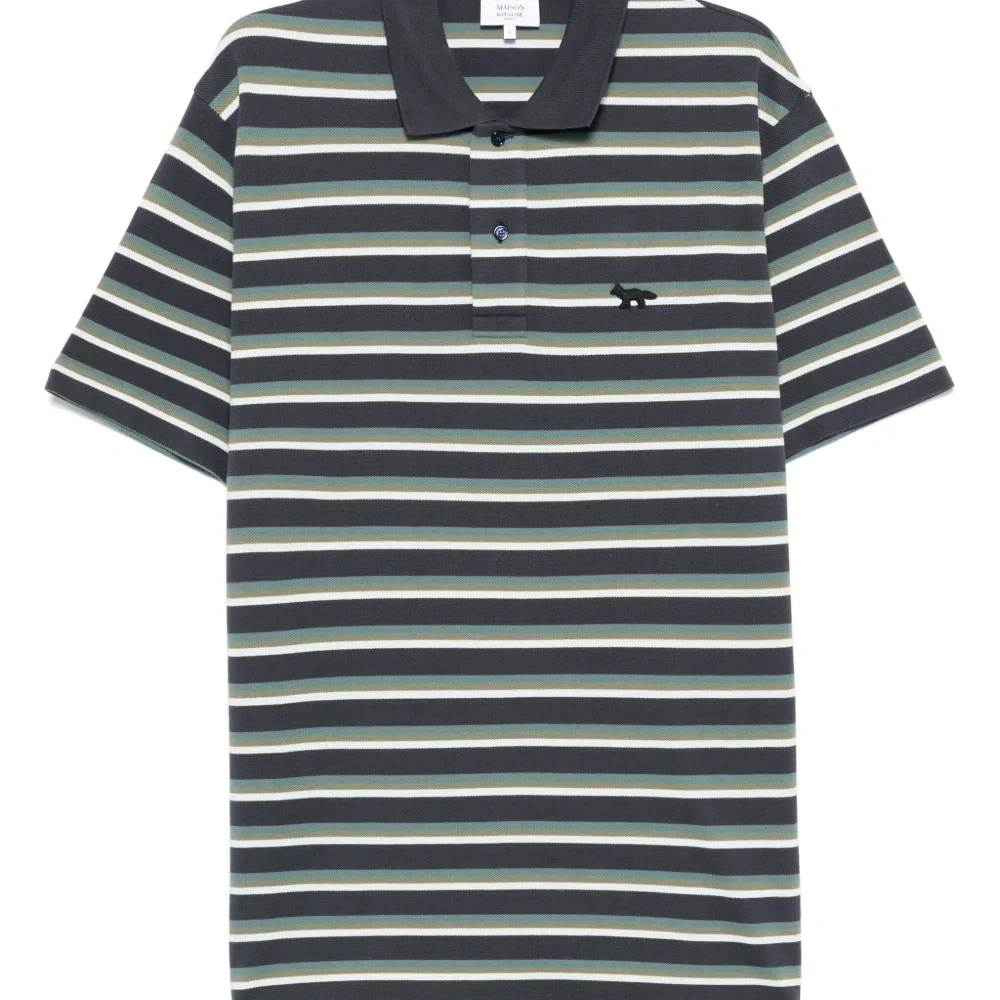 Полосатая рубашка поло с нашивкой Profile Fox