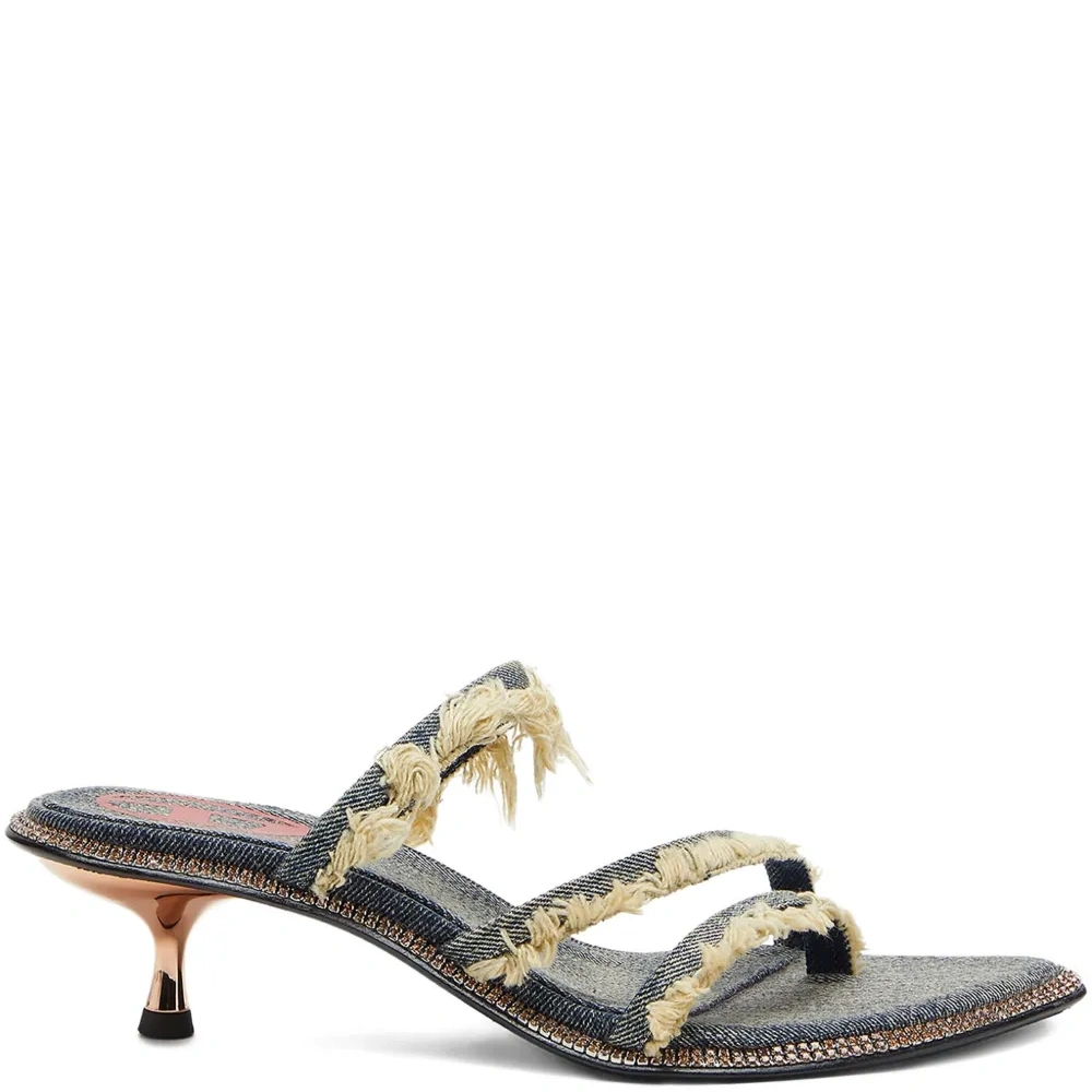 Джинсовые босоножки D-Havanna 45 с кристаллами