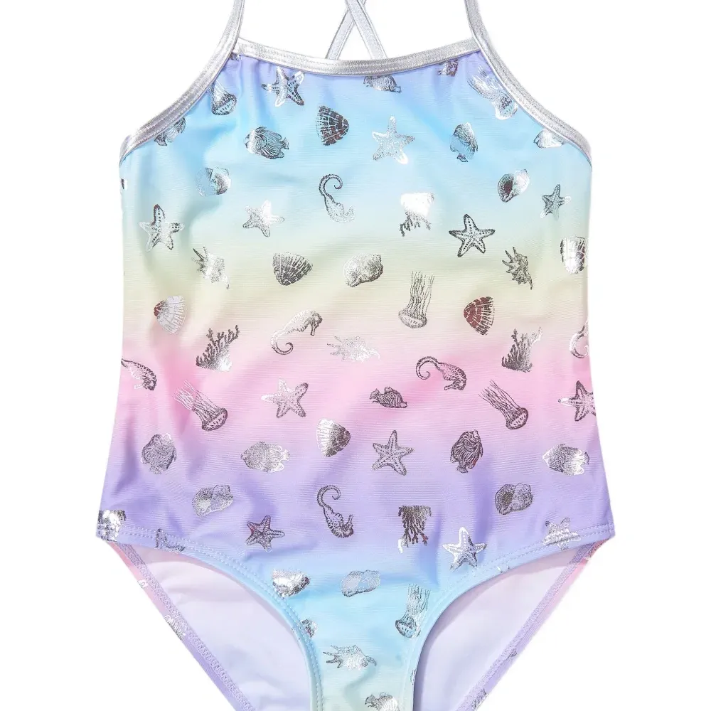 Купальник с эффектом металлик