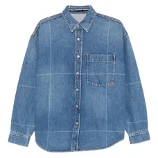 Джинсовая рубашка в клетку