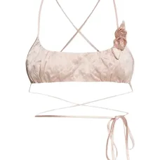 Топ с жатым эффектом и аппликацией Топ с жатым эффектом и аппликацией