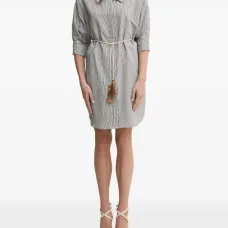 Платье-рубашка мини с поясом Платье-рубашка мини с поясом