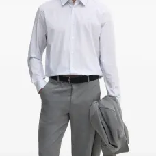 Полосатая рубашка с нашивкой-логотипом