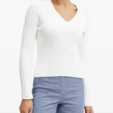 Свитер в рубчик с V-образным вырезом Свитер в рубчик с V-образным вырезом