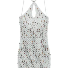 Трикотажное платье мини с бусинами Трикотажное платье мини с бусинами