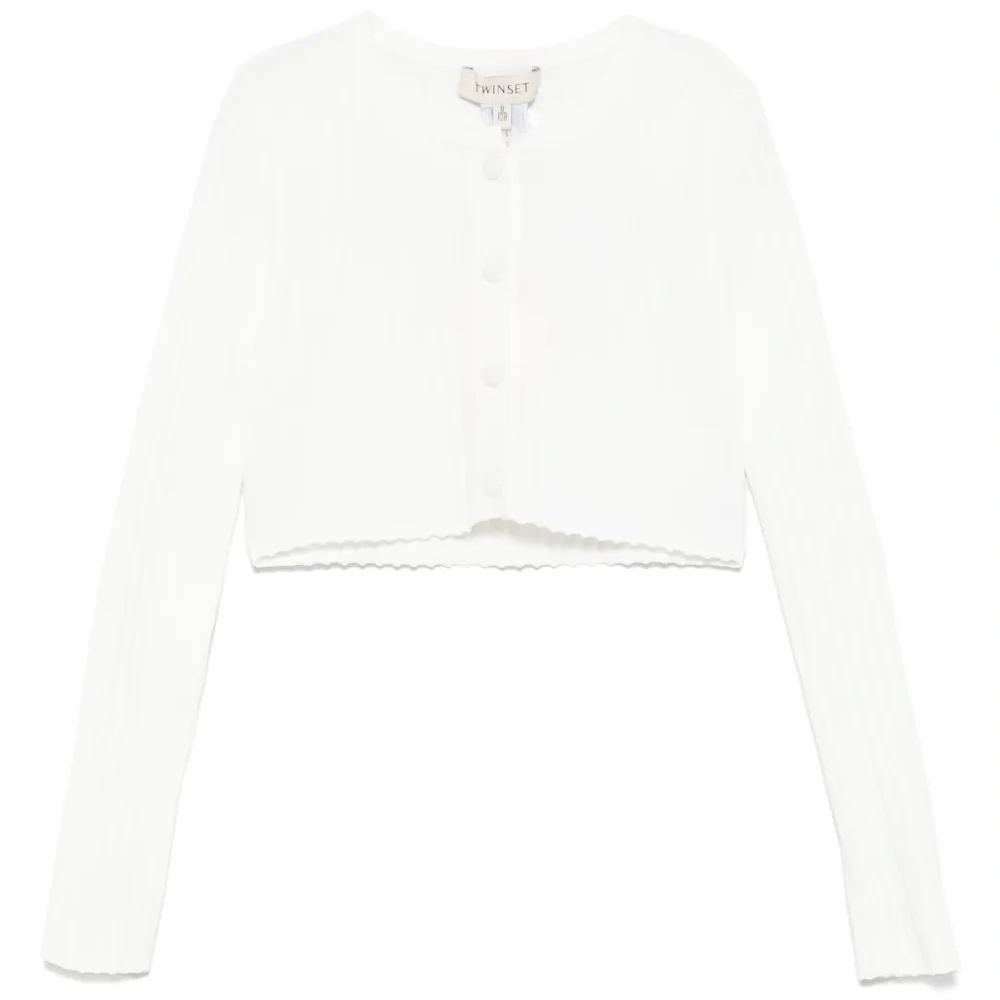 Укороченный кардиган в рубчик