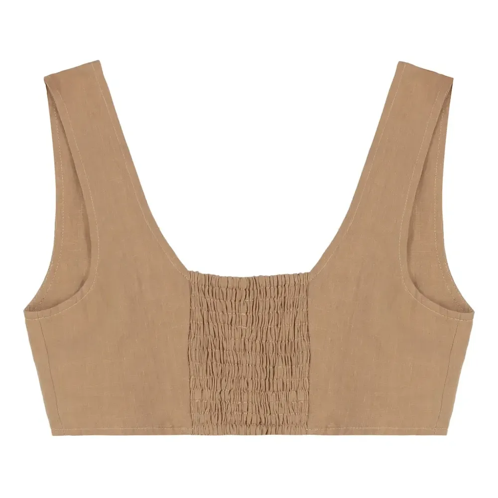 Льняной топ без рукавов Льняной топ без рукавов