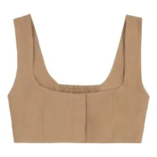 Льняной топ без рукавов