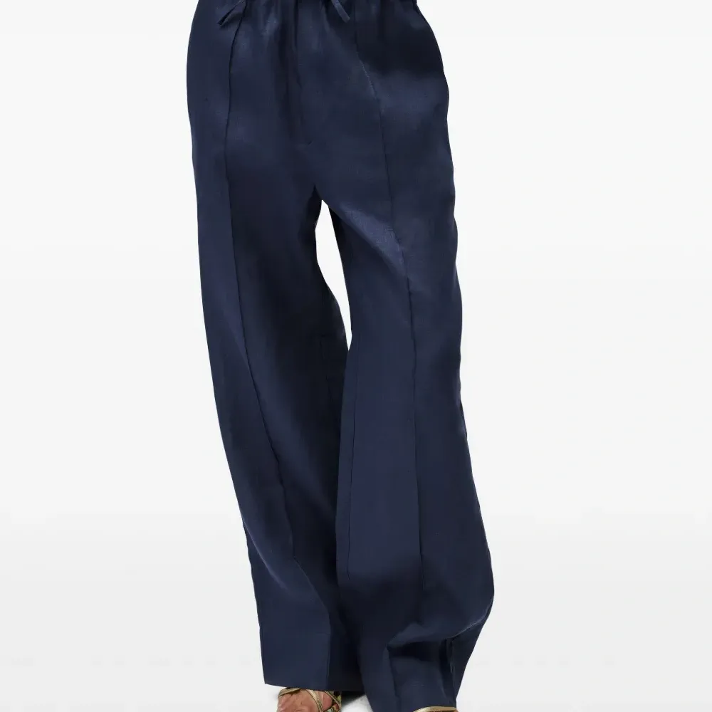 Атласные брюки с кулиской