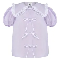 Льняной пижамный топ с объемными рукавами