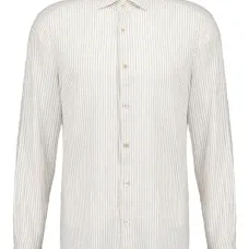 Рубашка из смесового льна в полоску