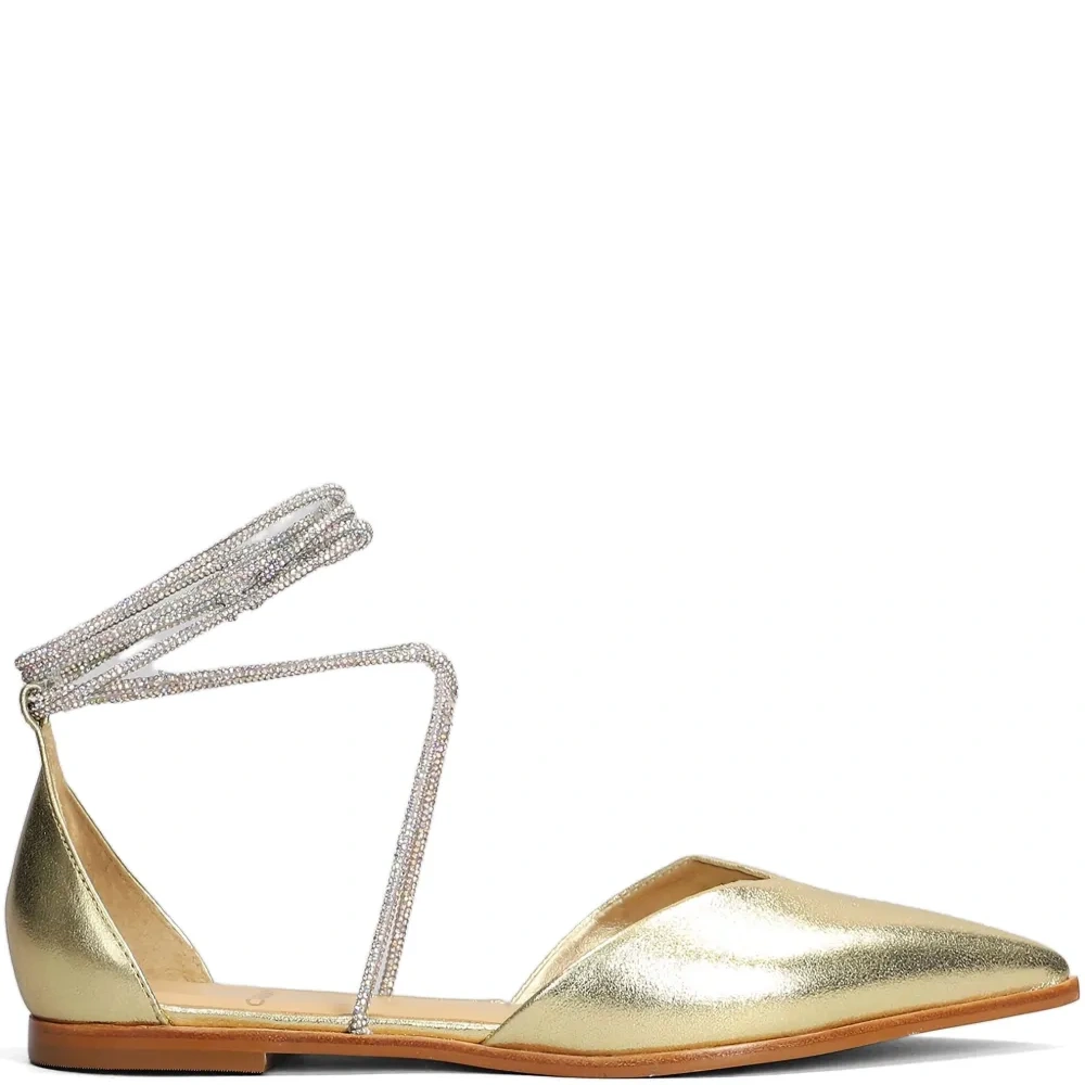 Балетки с эффектом металлик