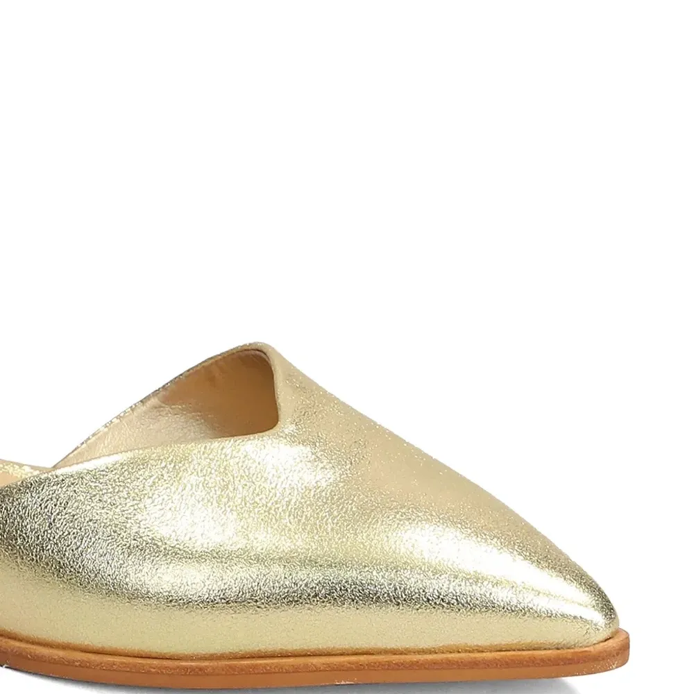 Балетки с эффектом металлик