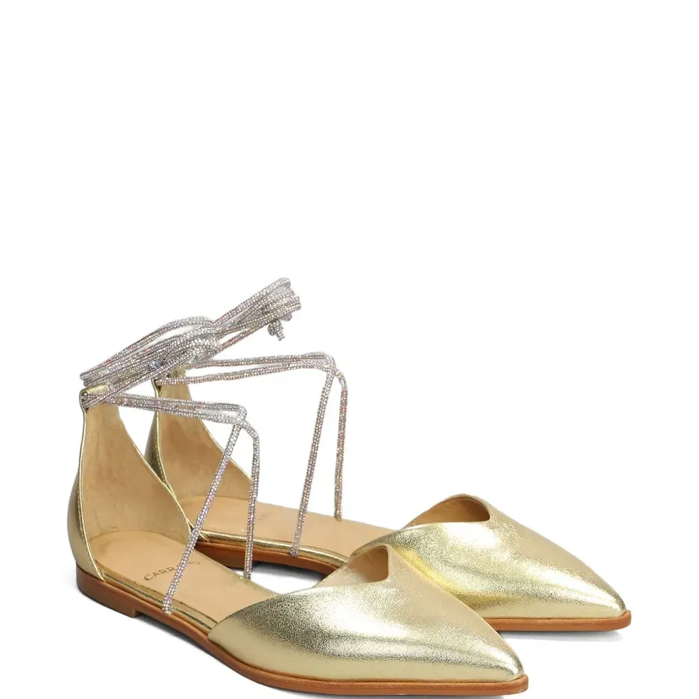 Балетки с эффектом металлик