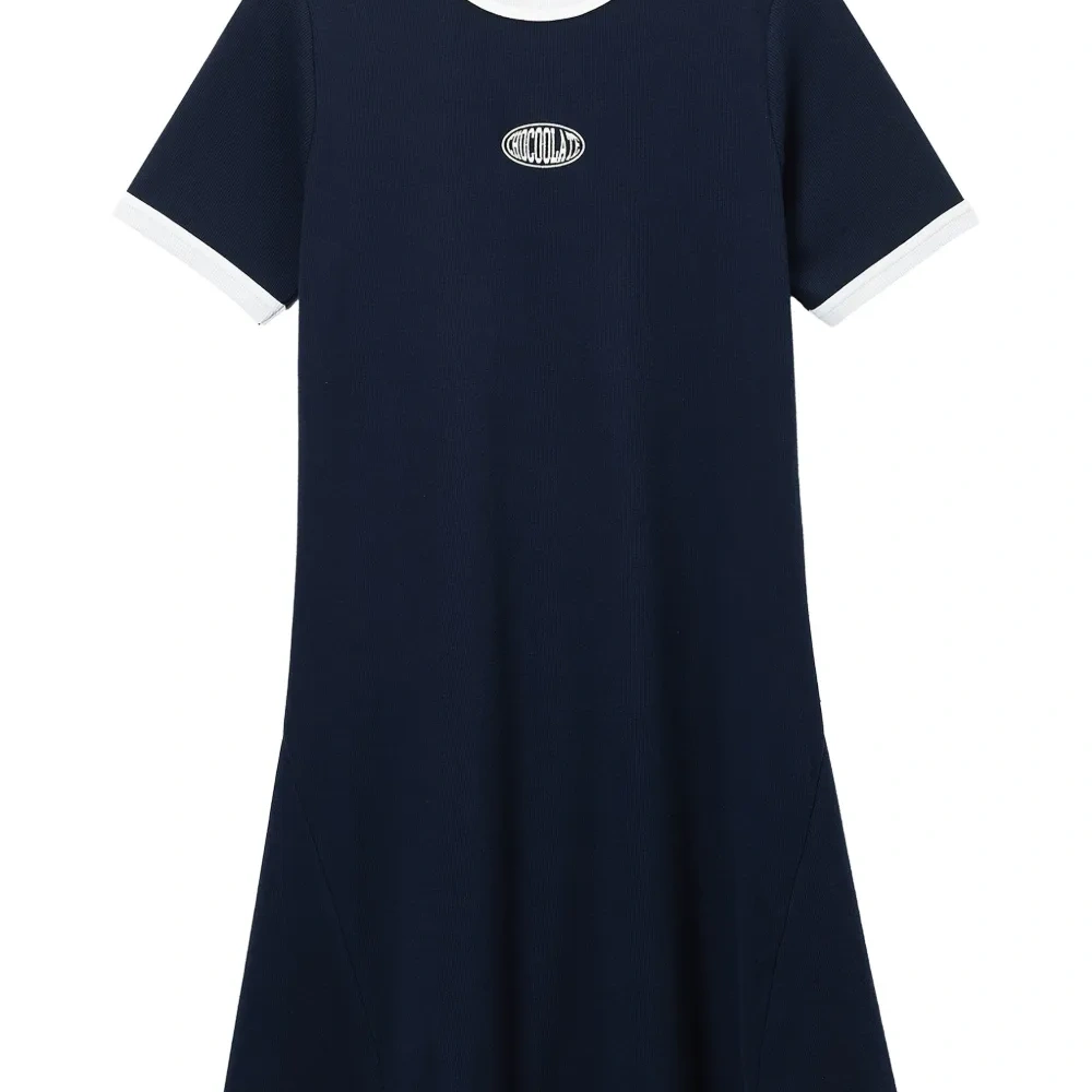 Платье-футболка с контрастной отделкой