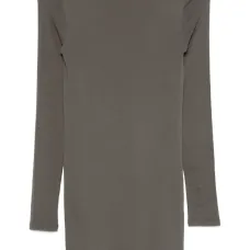 платье мини с вырезом-лодочкой и длинными рукавами