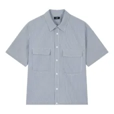 Полосатая рубашка с короткими рукавами Полосатая рубашка с короткими рукавами