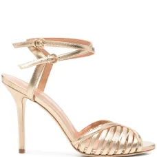 Босоножки с эффектом металлик