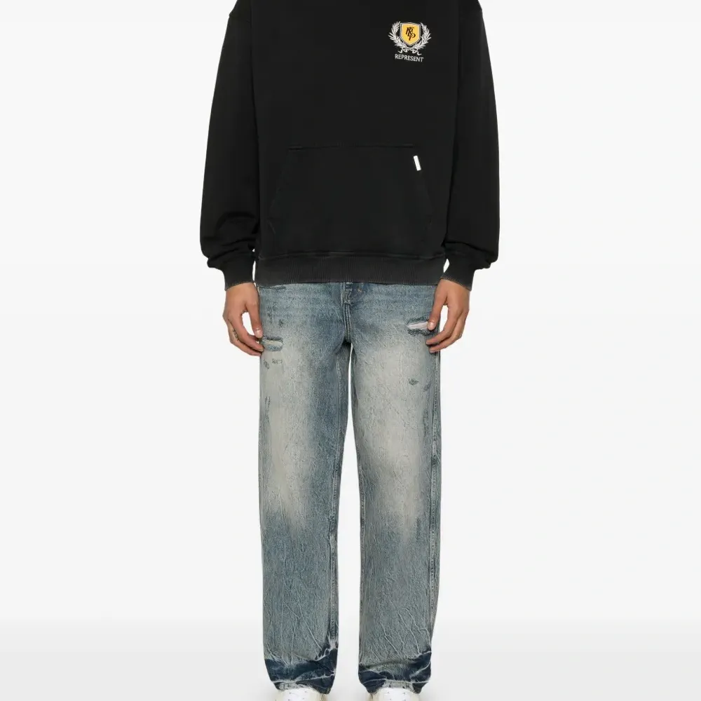 джинсы R3 с эффектом потертости