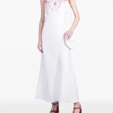 Платье миди с вышивкой