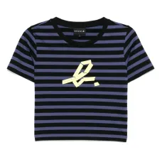 Укороченная футболка в полоску