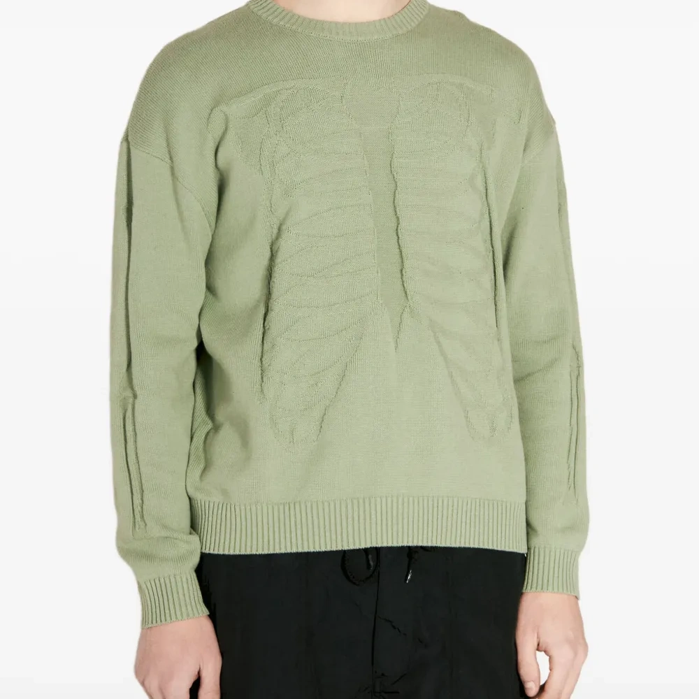 свитер с отделкой в рубчик