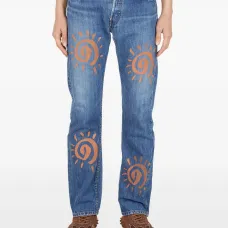 Джинсы с графическим мотивом