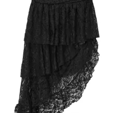 Кружевная юбка мини асимметричного кроя Кружевная юбка мини асимметричного кроя