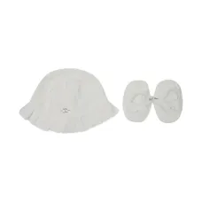 Комплект из шапки и пинеток с оборками