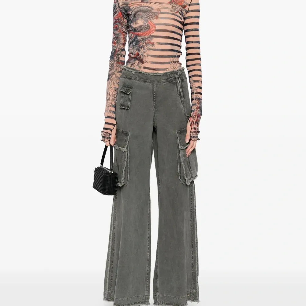 Брюки карго с бахромой Брюки карго с бахромой