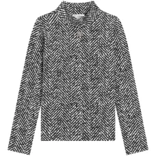 Топ с высоким воротником и узором в елочку