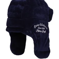 шапка-ушанка с вышитым логотипом