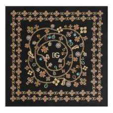 шелковый платок с цветочной вышивкой шелковый платок с цветочной вышивкой