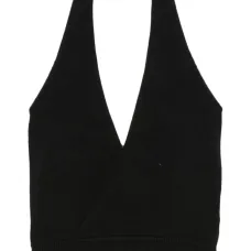 Трикотажный топ с вырезом халтер