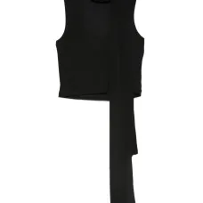 Блузка с U-образным вырезом и шарфом