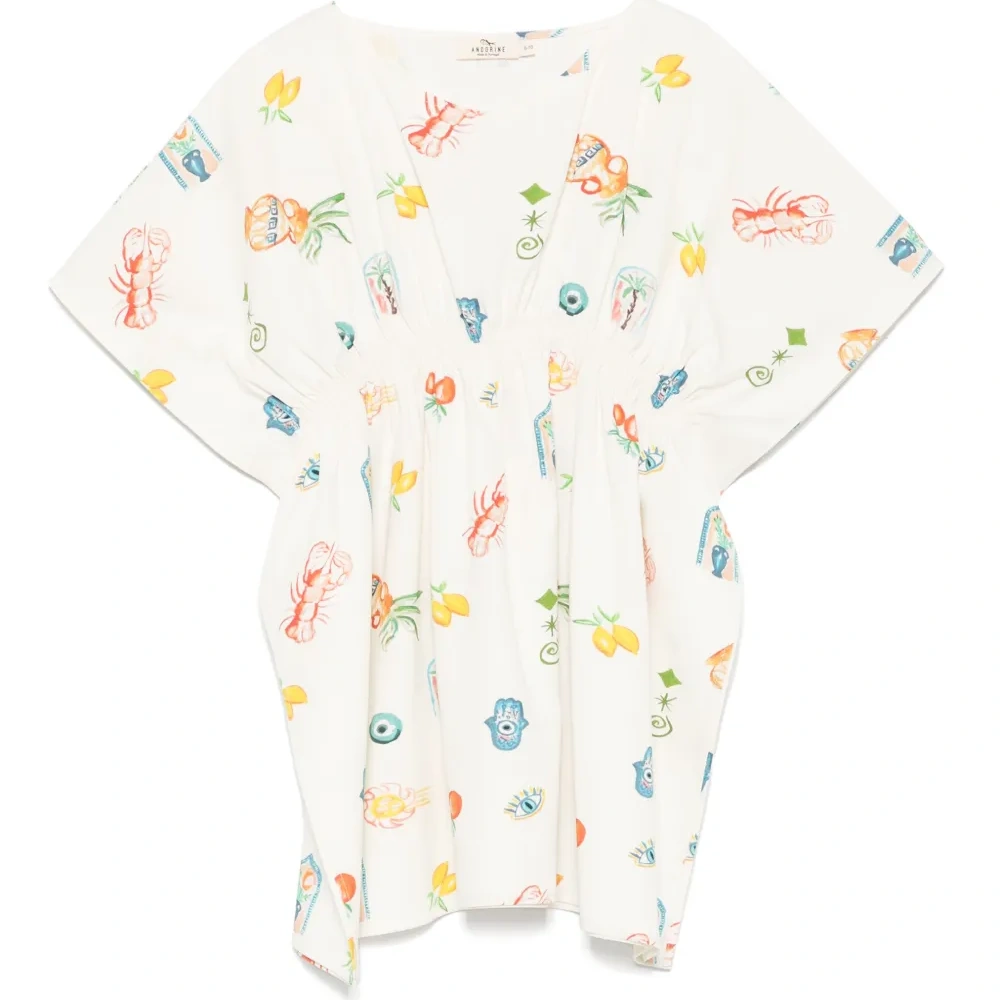 Платье-кафтан с принтом