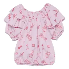 Блузка с оборками и принтом